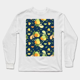 Citrus Splash Seamless Surface Pattern Design Long Sleeve T-Shirt